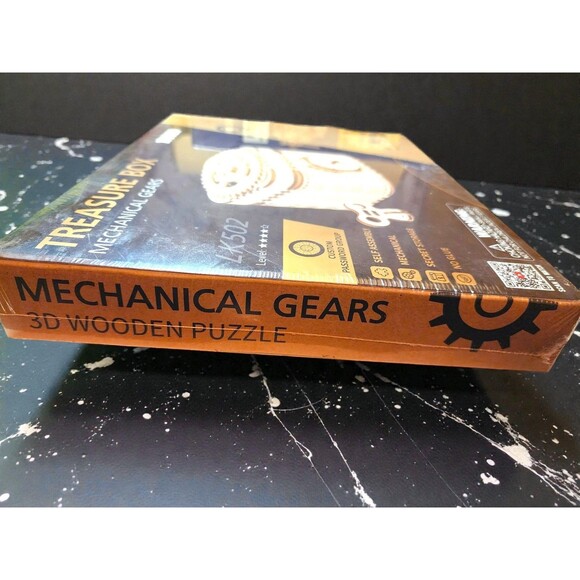 ROKR 3D Wooden Puzzle Mechanical Treasure Box Gear Model Kit Secret Storage Gift - Picture 6 of 6